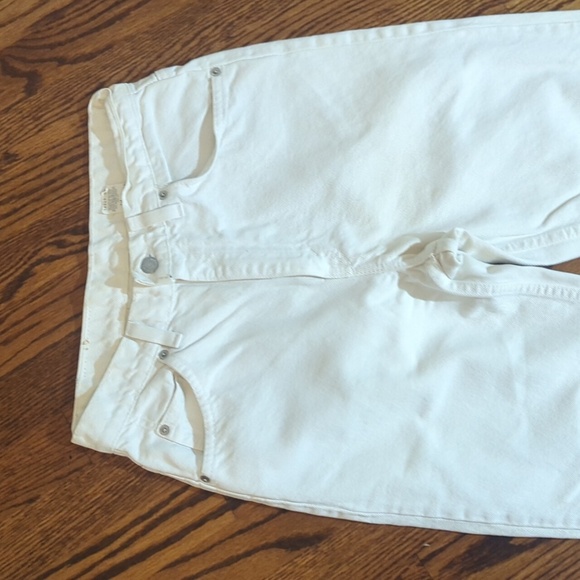 Vtg Levis Orange Tab White Denim Jeans Slim Fit Tapered Leg Sz 10 W28 L32 - Picture 2 of 11